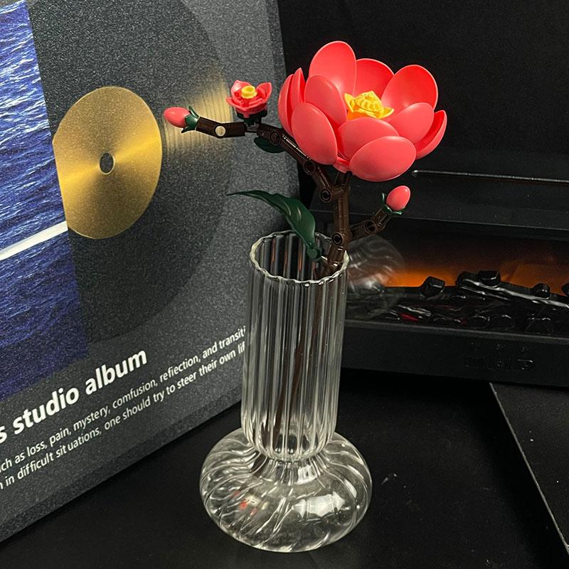Moc Eternal Flowers Rose Bouquet Building Block Model Kit Ornament Assembly Creative Diy Educational Adults Toy Brick Home Decor