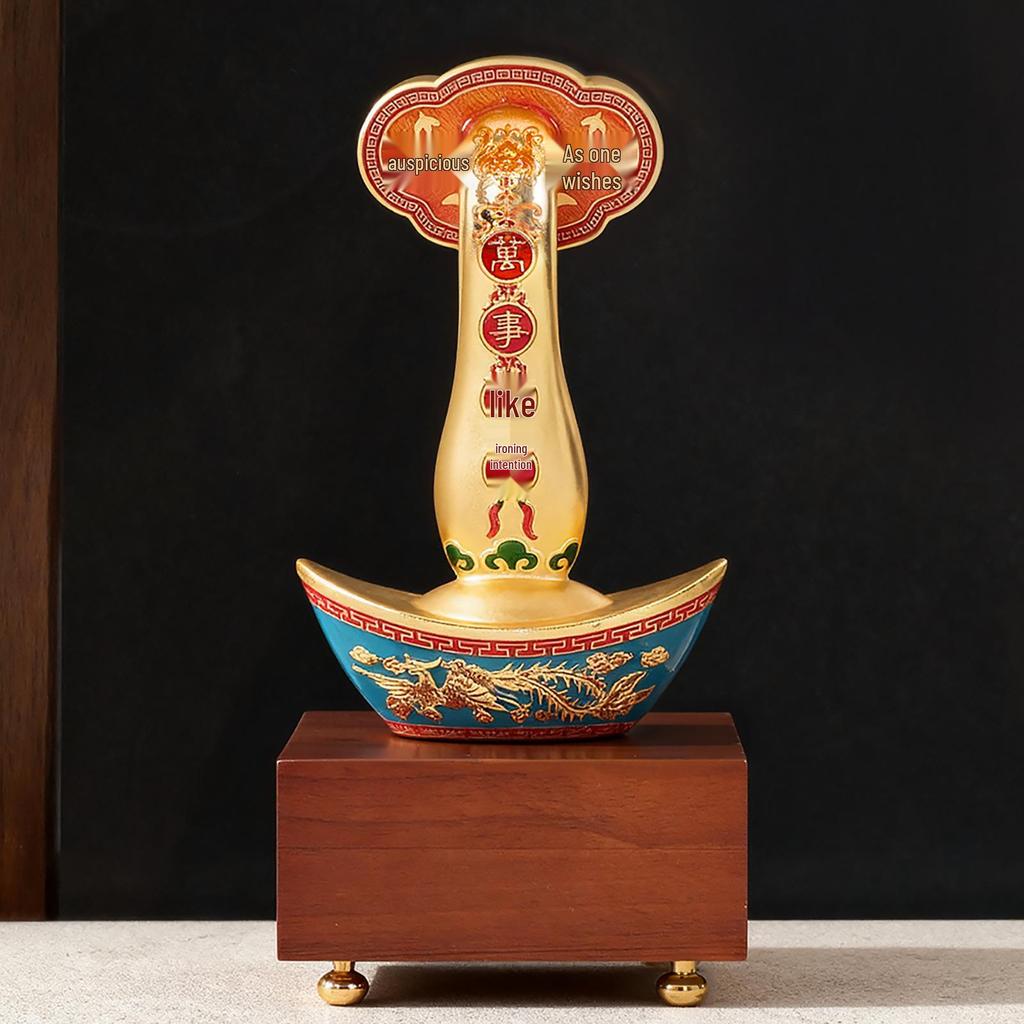 Ruyi Ingot Enamelware Ornament: Desktop Decoration for Good Fortune