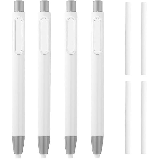 4Pcs Retractable Click Eraser with 4Pcs Refill Erasers, Premium Pen Style Rubber Stick Erasers Mechanical Grip Eraser for Kids Students Artist