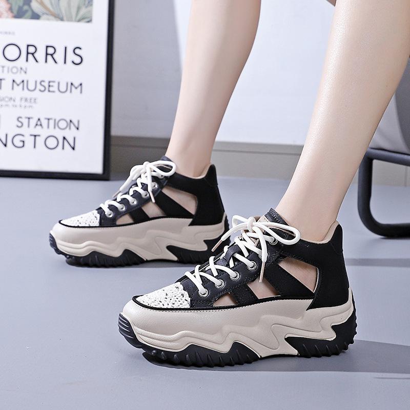 Woman's Elegant Breathable Hollowed-out Shoes Summer Luxury Women Sandals Outdoor Street Style Elevated Casual Sneakers Zapatos