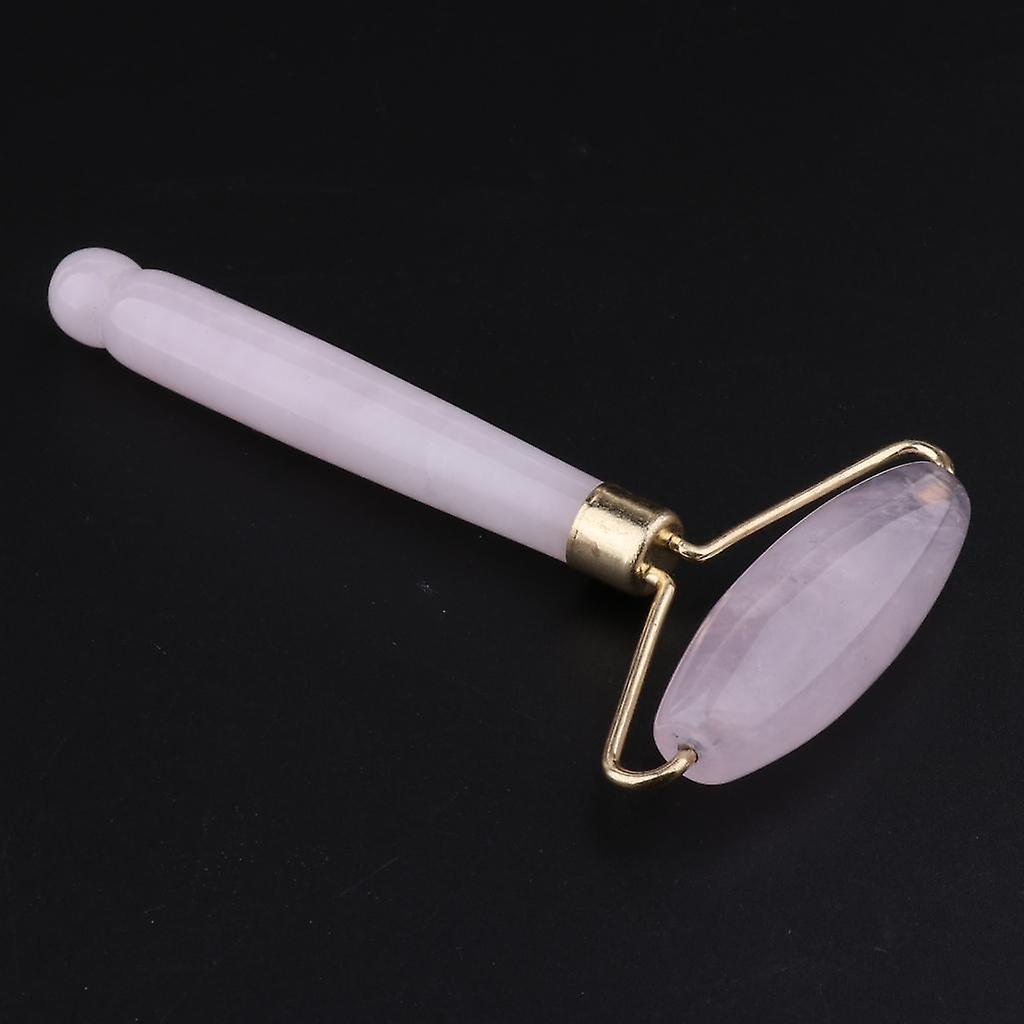 Natural Jade Facial Roller Wheel Massager Relax Beauty Massage Tool Pink