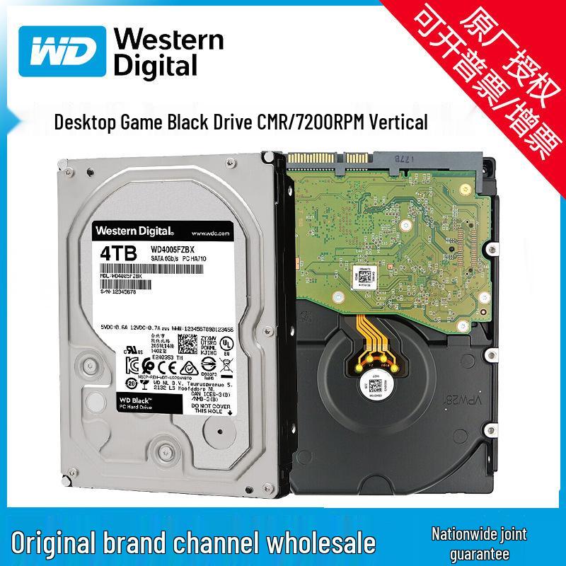 Disco Rígido WD Black 4TB CMR 7200RPM SATA Enterprise para Jogos/Desktop