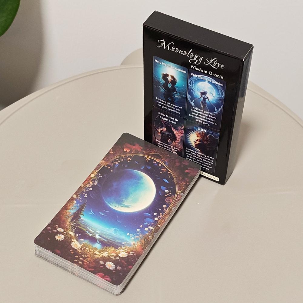 Moonology Wisdom Oracle Lunar Energy Deck 10.3*6cm for Love and Inspiration | Spiritual Healing Moon Messages 39 Pcs Cards