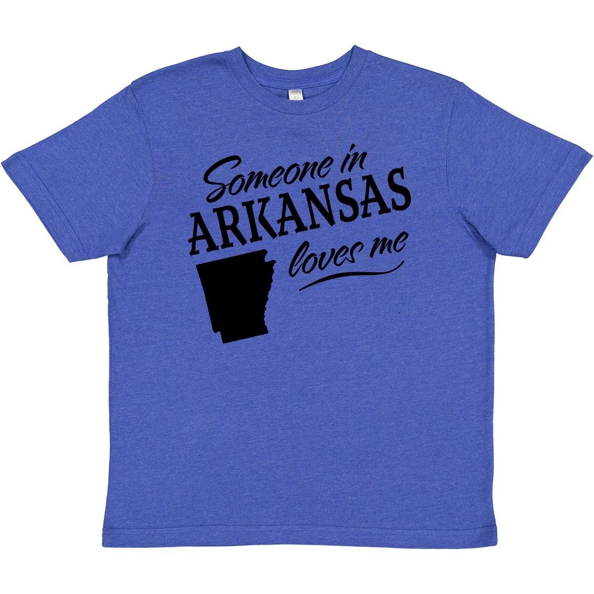 Inktastic Someone In Arkansas Loves Me Youth kids boys T-Shirt Home Family Grandparents 100