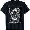 Japanese Demon Hannya Oni Mask Drawn Minimalistic Japan Art T-Shirt