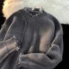 Amerikanischer High Street Pullover für Herren mit zerrissenem Rand und langen Ärmeln, Trendiges, Süßes und Cooles Design, Nischen-Paar-Stil, Lockerer und Vielseitiger Pullover