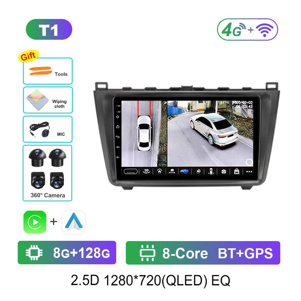Touch Screen GPS Navigation for Mazda 6 II GH 2007 - 2012 Android 14 Car Video Multimedia Player WiFi BT DSP Stereo Auto Tools