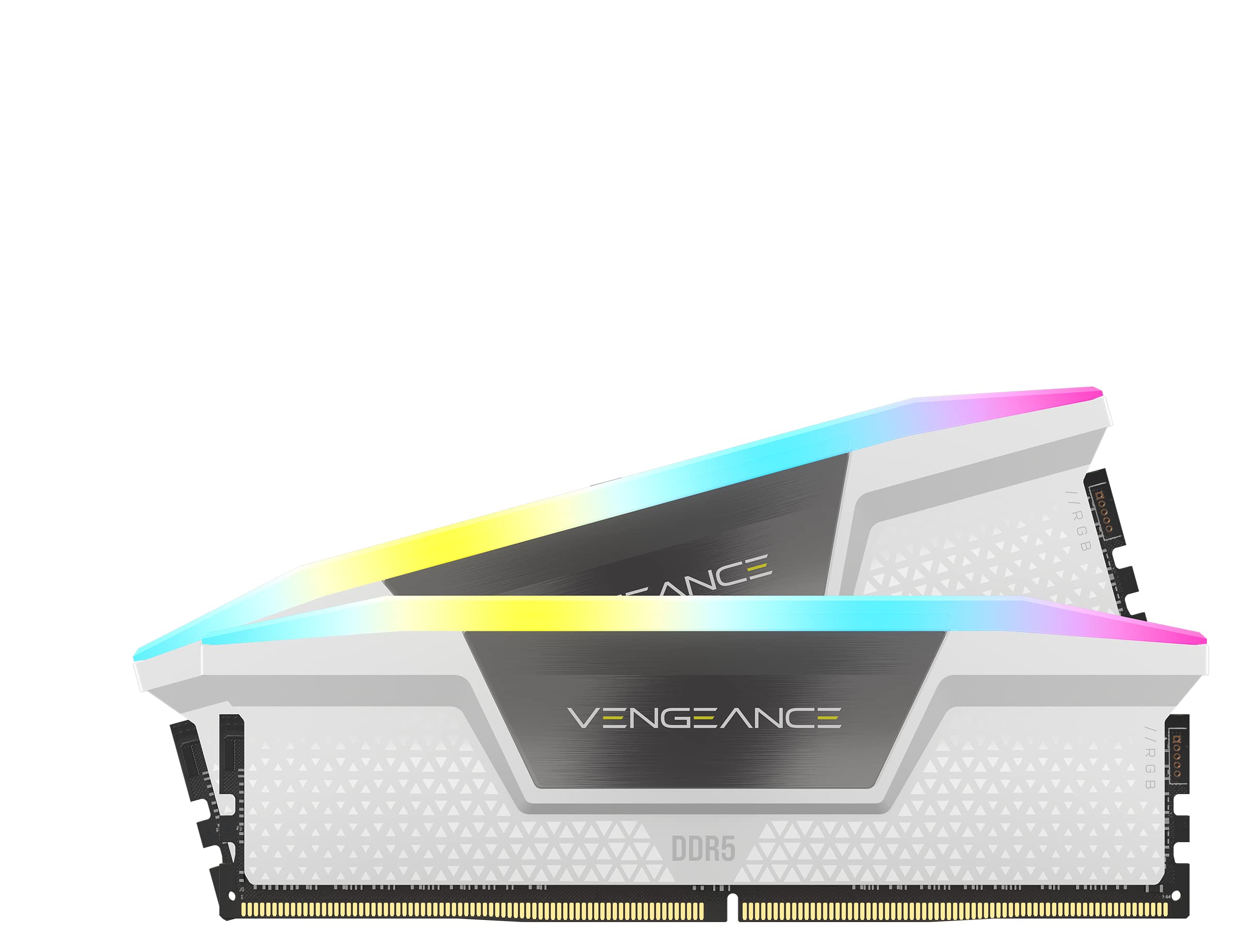 

Пам ять CORSAIR Desktop PC VENGEANCE RGB DDR5 Series Intel XMP Memory Kit 64GB White x CMH64GX5M2B6000C40W DDR5-6000MHz (PC5-48000) [32 ГБ 2]