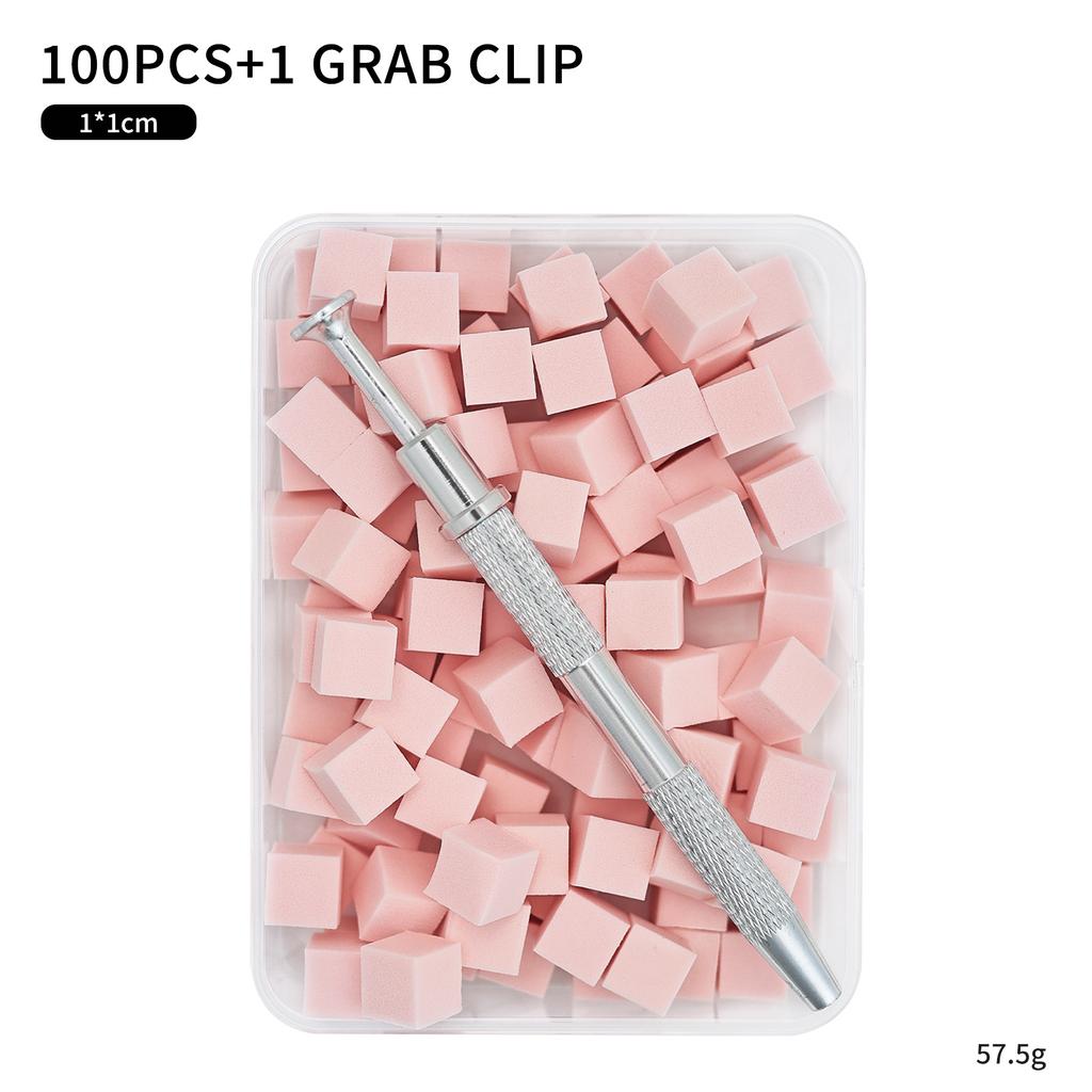 100Pcs Square Nail Art Sponge Set Gradient Nail Brushes Gel Polish Design Nail Sponge Grab Pen Nail Design Manicure Supplies