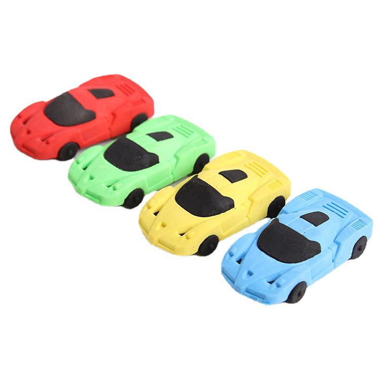 Cute Cartoon Animal Car Erasers - Detachable and Creative Study Supplies