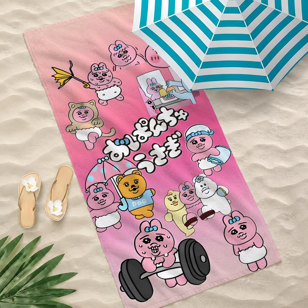 O-opanchu anime cute U-usagi Towel Towel Soft Pool Gift For Travel Gym Shower Camping Quick Dry Sports Large Beach Towels