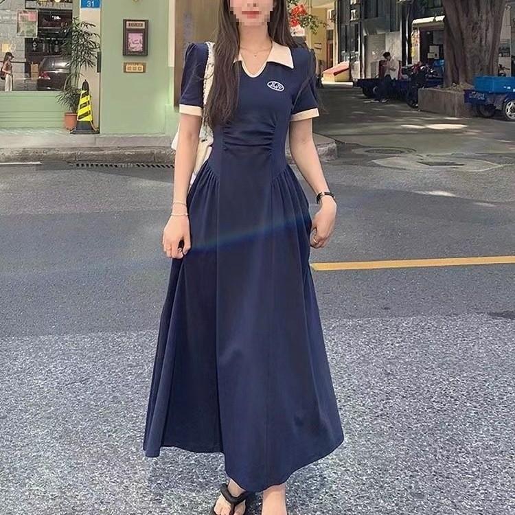 Summer Skirt Dress With Embroidered Collared Design For Casual And Travel Use