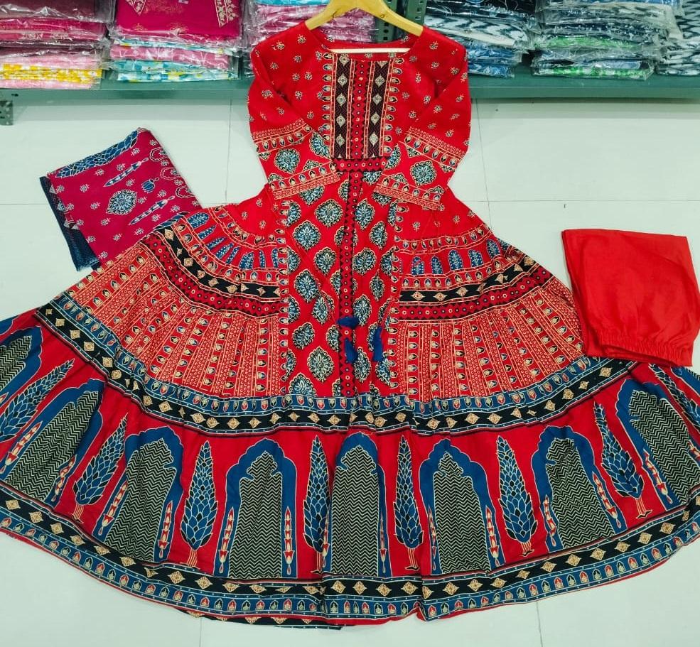 Bollywood Designer Gown Pant Dupatta Set Indian Women Top Tunic Kurti Salwar Suit Dress