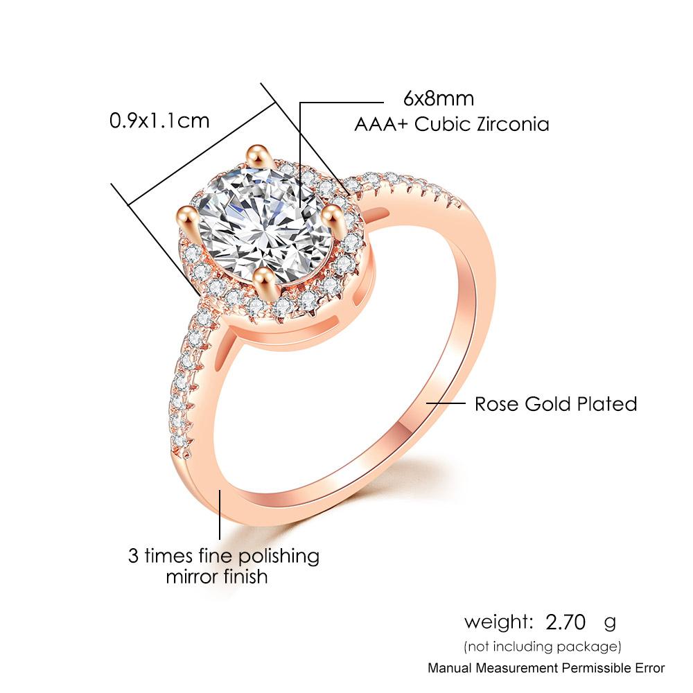 Wedding Engagement Ring Set for Women AAA+ Cubic Zirconia Crystal Rings Rose Gold Color Marriage Bride Accessories Jewelry SR077