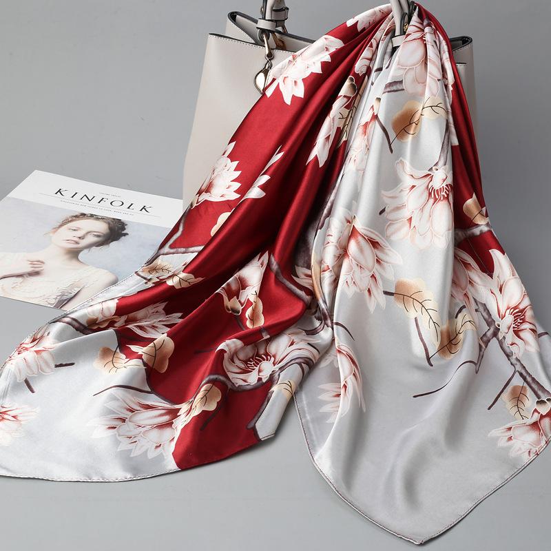 

Large square scarf silk scarf women s 2025 new Mother s Day gift high-end scarf tie for mother scarf versatile 90*90