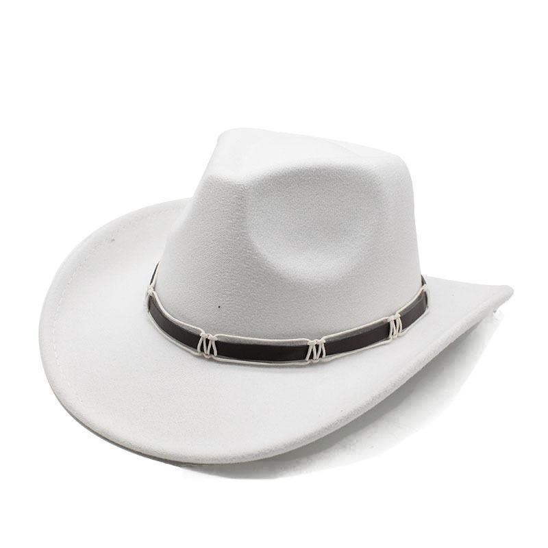 Ethnic Woolen Hat Men'S And Women'S Couple Hats Woolen Western Cowboy Top Hat