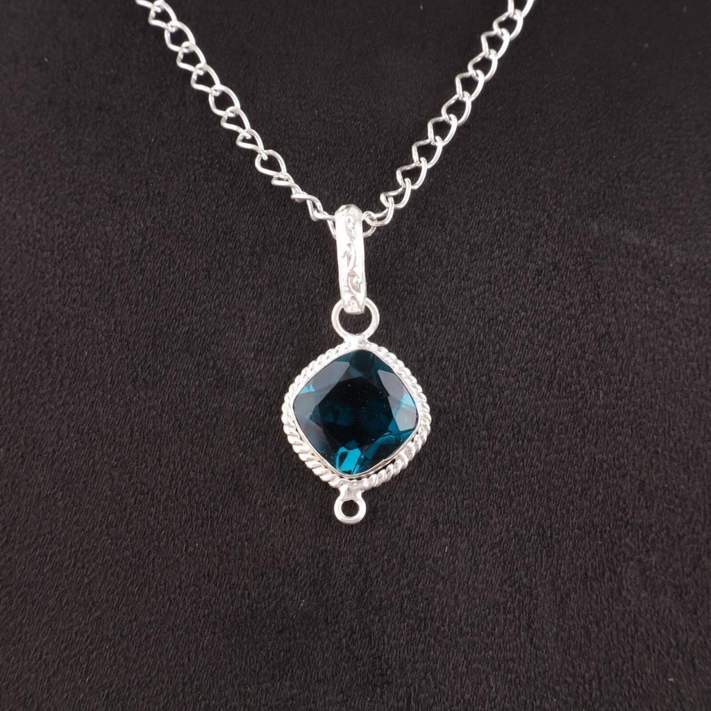 Throat Chakra Natural Apatite Ethnic Mother Gift Pendant Jewelry Sterling Silver PP-11-13