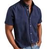 Men's Button Down Shirt Soft Vintage Short Sleeve T-Shirt Summer Casual Beach Fishing Tops with Pocket