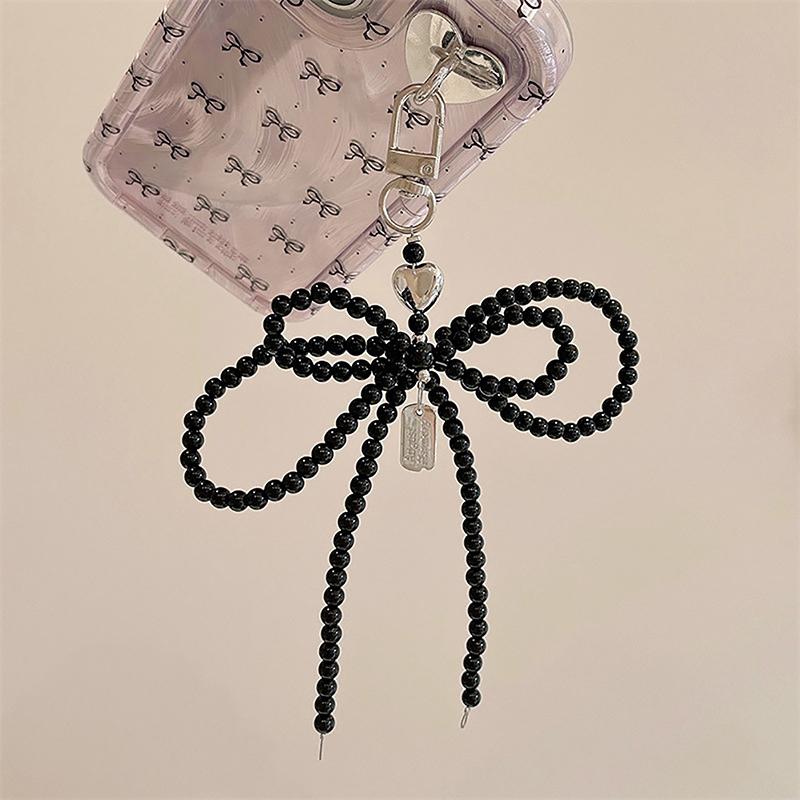 1Pc Camera Bag Key Chain Jewelry Gift Decoration Korean Cute Bow Pearl Phone Pendant Chain Charm Strap Phone Accessories
