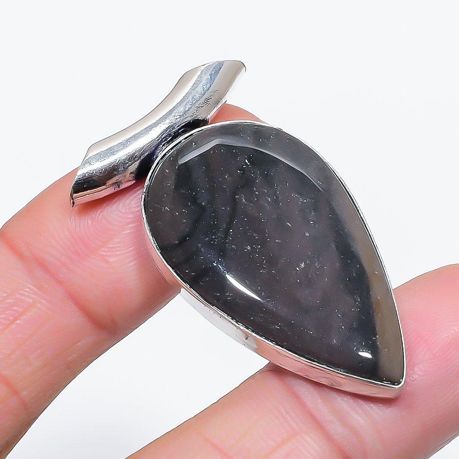 Natural Labradorite Gemstone 925 Sterling Silver Jewelry Pendant 1.77" U7z25