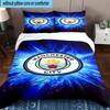 Set Biancheria da Letto Stampato Manchester City F.C. da 3 Pezzi Chiusura Copripiumino Include 1 Copripiumino e 2 Federe Set Biancheria da Letto Decorazioni per la Casa Regali