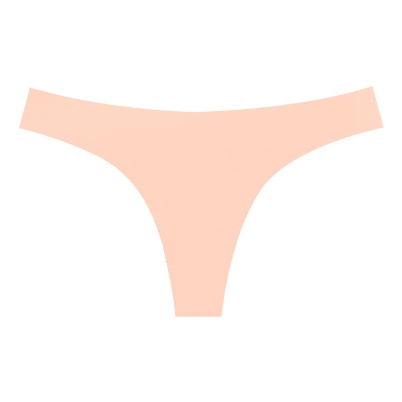 Summer Sexy Low Waist Sports Ice Silk T-word Underwear Pure Color Quick-drying Breathable Seamless Yoga Thong Women