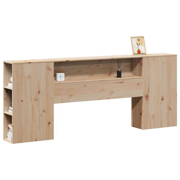 VidaXL Headboard with Storage 200 Cm Solid Pine Wood, Wooden Headboard, Headboard with Storage, Headboard 855618