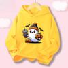 Halloween Kawaii Pumpkin Cartoon Print Children Hooded Sweatshirt Boy Girl Autumn Winter Daily Outdoor Casual Warm Sportswear