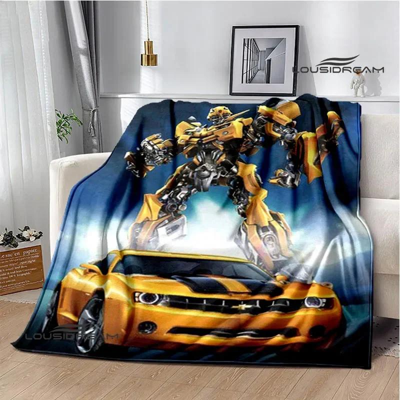 T-Transformers Cartoon Printed blankets picnic blanket Warm blankets Flannel Soft Cozy Blanket Home travel blanket Birthday Gift
