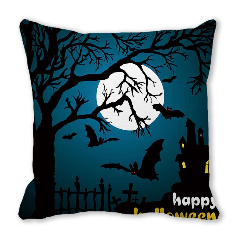 Home Decor Happy Halloween Pillowcase Pumpkin Devil Decor Pillowcase Halloween Print Pillowcase 45x45cm funda de almohada