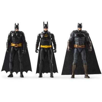 DC Comics Batman 85º Aniversário Spin Master Figura de Ação de 4 Polegadas Edição Especial Pacote com 3 (Batman - O Retorno, A Trilogia O Cavaleiro das Trevas e Batman vs.