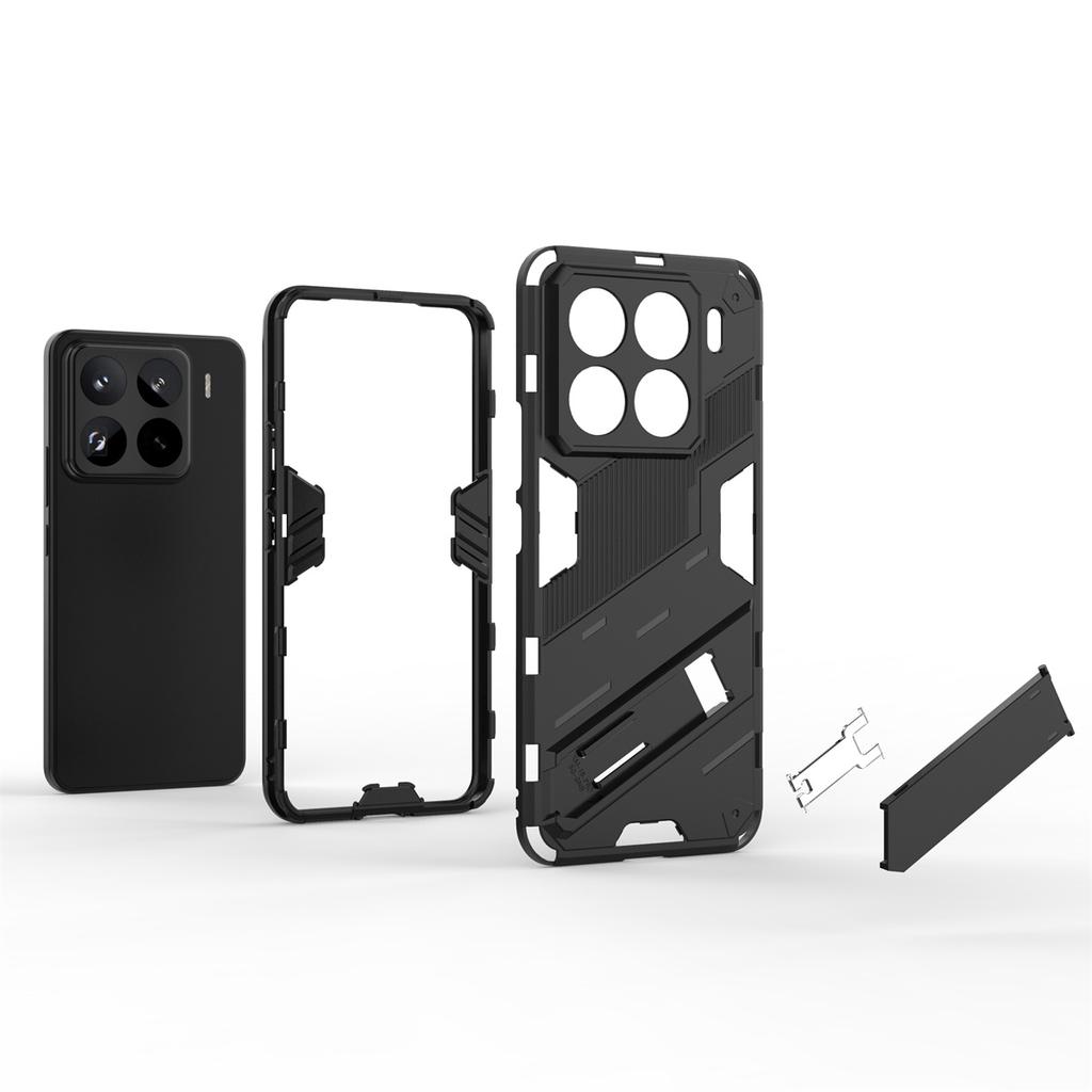 Pour Xiaomi 15 Pro Coque PC+TPU Antichoc Housse de Téléphone avec Béquille