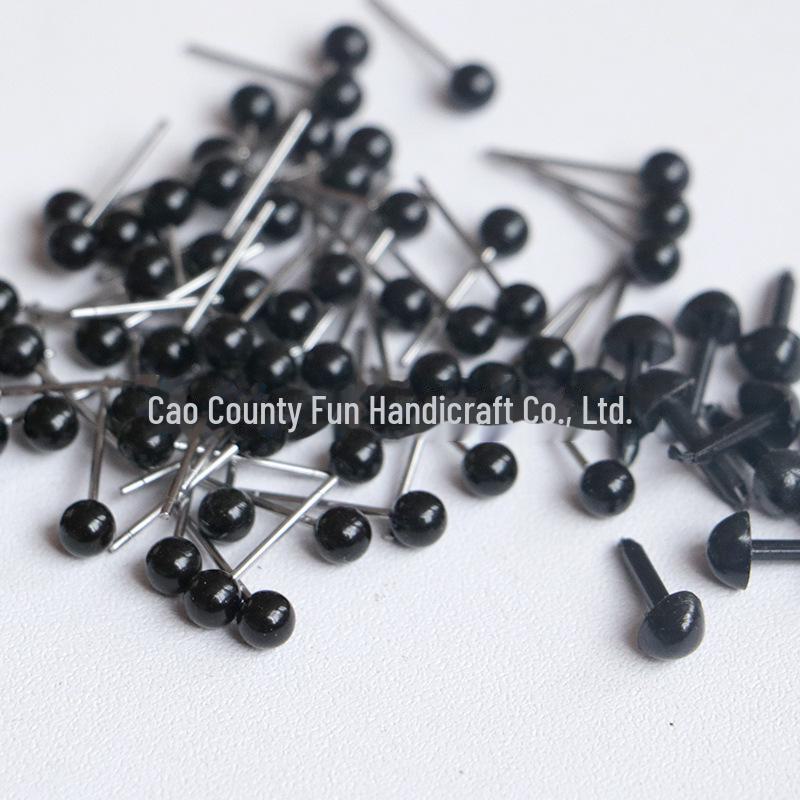 Handmade DIY Plush Twist Stick Accessories: Black Eyes & Nose for Puppy Dolls