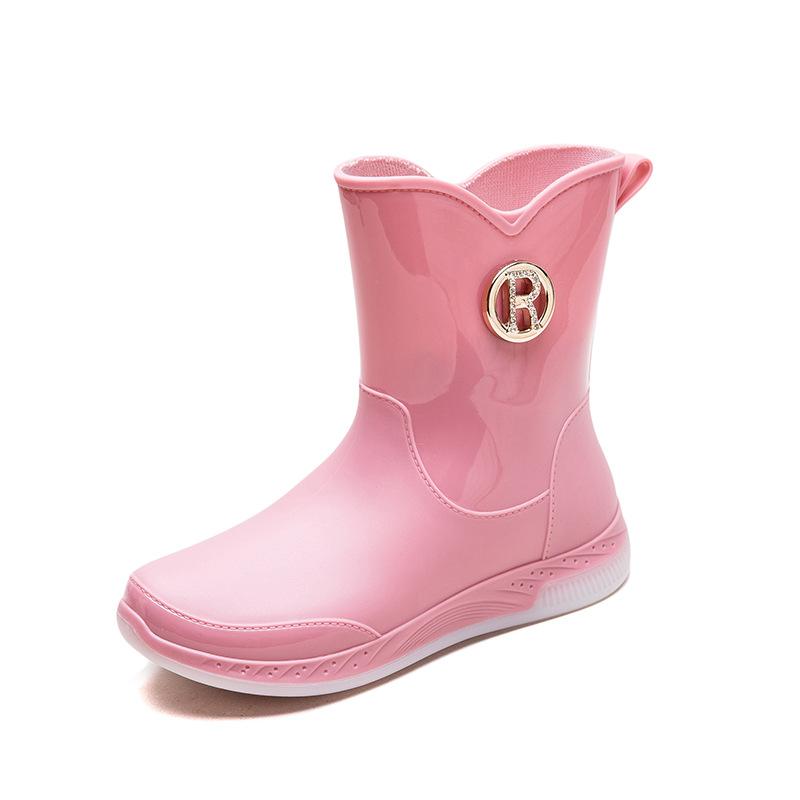 

Водонепроницаемая обувь женская резиновая обувь короткие резиновые сапоги для взрослых резиновая обувь модная корейская версия для мойки автомобилей нескользящая 40