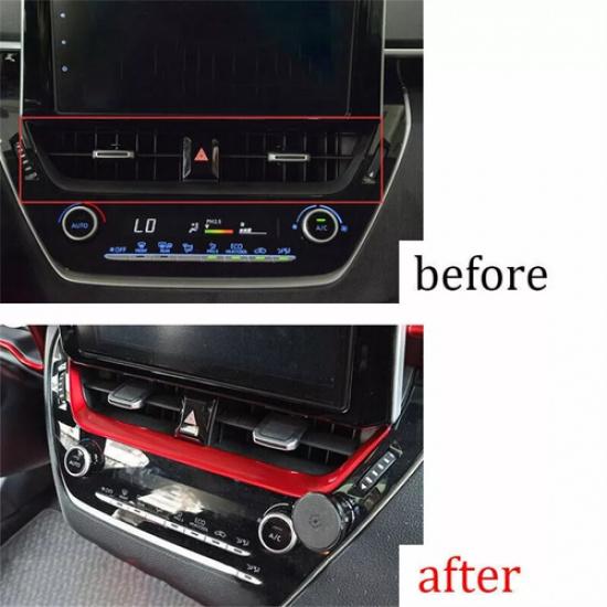 For Toyota for Corolla - Car Dashboard center Air Vent Trim Bright Red