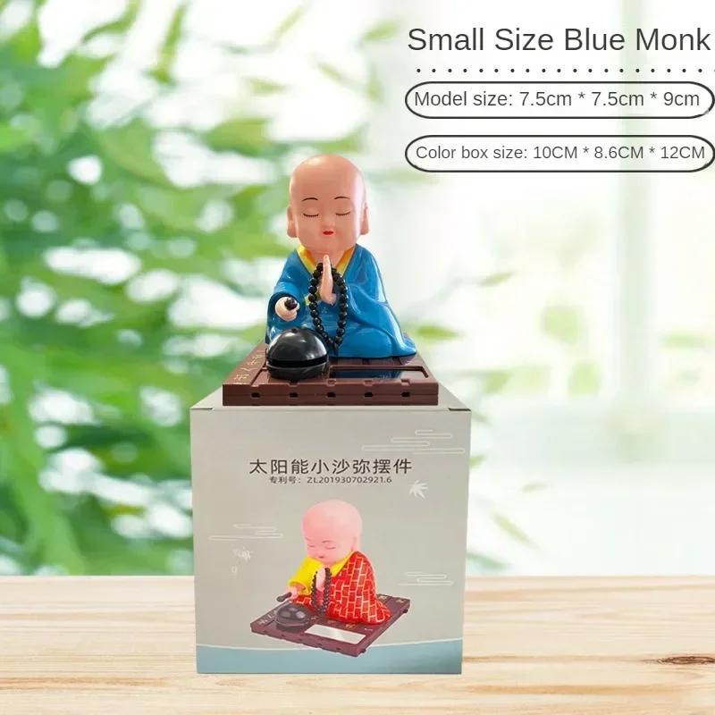 Solarbetriebener kleiner Mönch, kreative Auto-Ornamente, Armaturenbrett-Dekoration, chinesischer Buddhismus, Glücksbringer, Auto-Innenausstattung