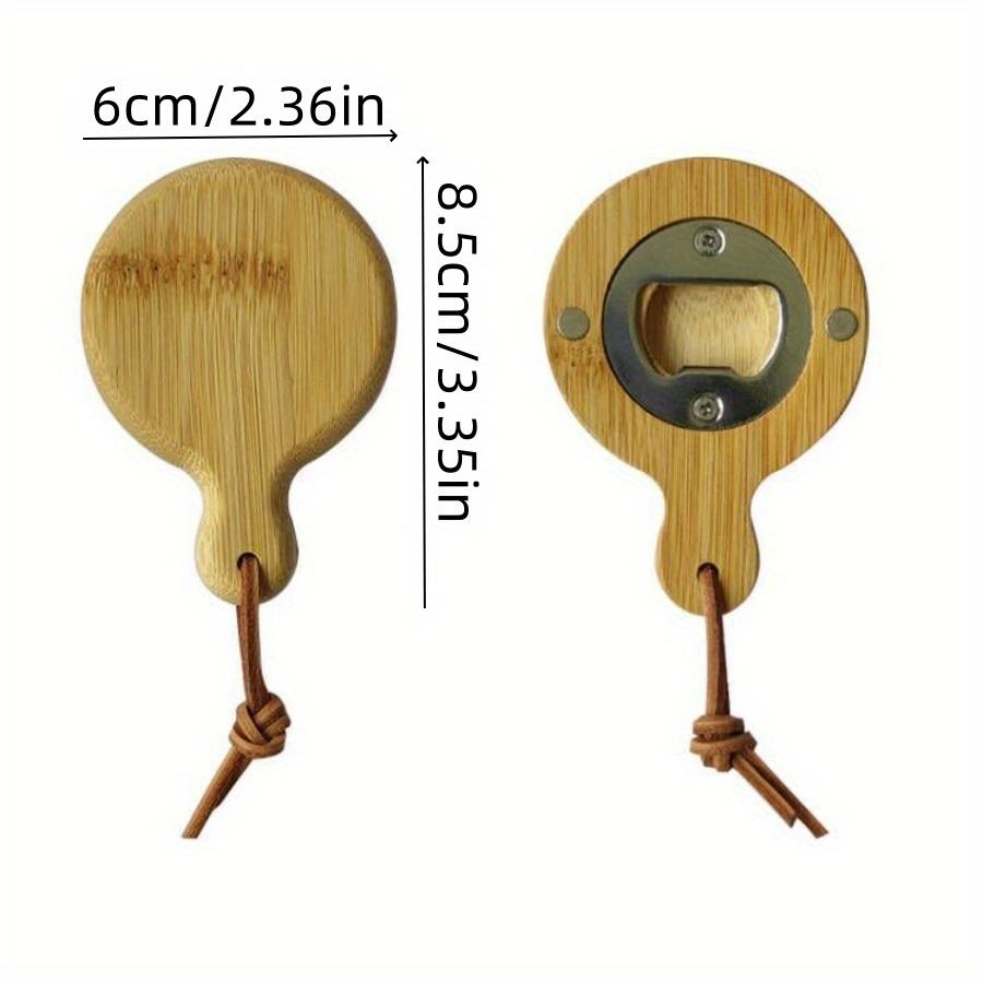 1Magnetic Bottle Opener Wooden Beer Refrigerator Magnetic Sticker Cute Mini Pizza Pan Bottle Opener