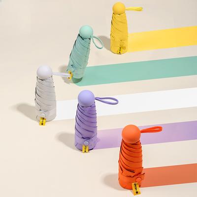 Anti-UV Enlarged Dual-purpose Sun Umbrella Small Umbrella UV Sunscreen Black Rubber Parasol  Mini Capsule Umbrella