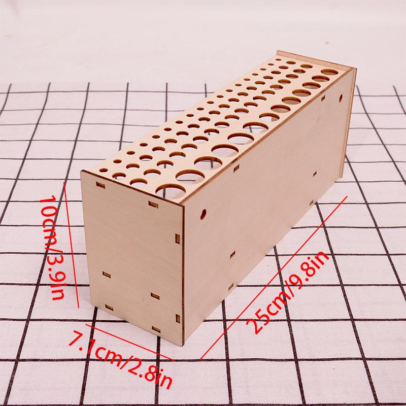 67-Slot Premium Wooden Brush Holder - Durable Artist Desk Organizer, Pencil & Paint Brushes Storage, Elegant Art & Craft Supplie