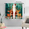 2pcs,2D Plane Printing Curtains Roller Blinds Santa & Elk Polyester (without Rod) Holiday for Bedroom, Living Room, Office, And