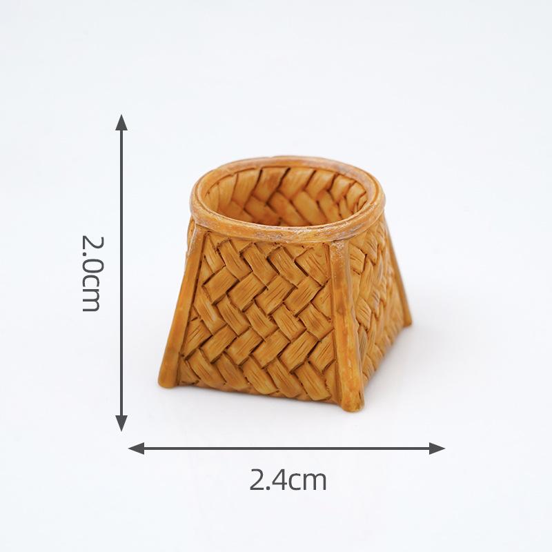 Dollhouse Simulated Rattan Basket Diy Decorative Accessories Mini Storage Box Small Ornaments