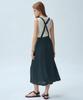 Waiowai Suspender Curve Pleated Long Skirt_2 Colors