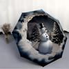 1pc Snowman Winter Scene Folding Umbrella, Durable, Suitable for Outdoor Activities or Rain, Suitable for Commuting yy251027085