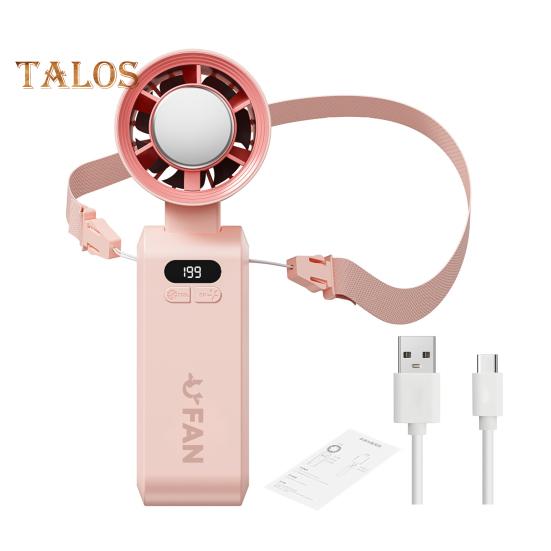 

Персональный перезаряжаемый вентилятор-охладитель воздуха 1-199 скоростей регулируемый цифровой дисплей 105 000 об/мин мощный воздушный поток складной охлаждающий вентилятор розовый