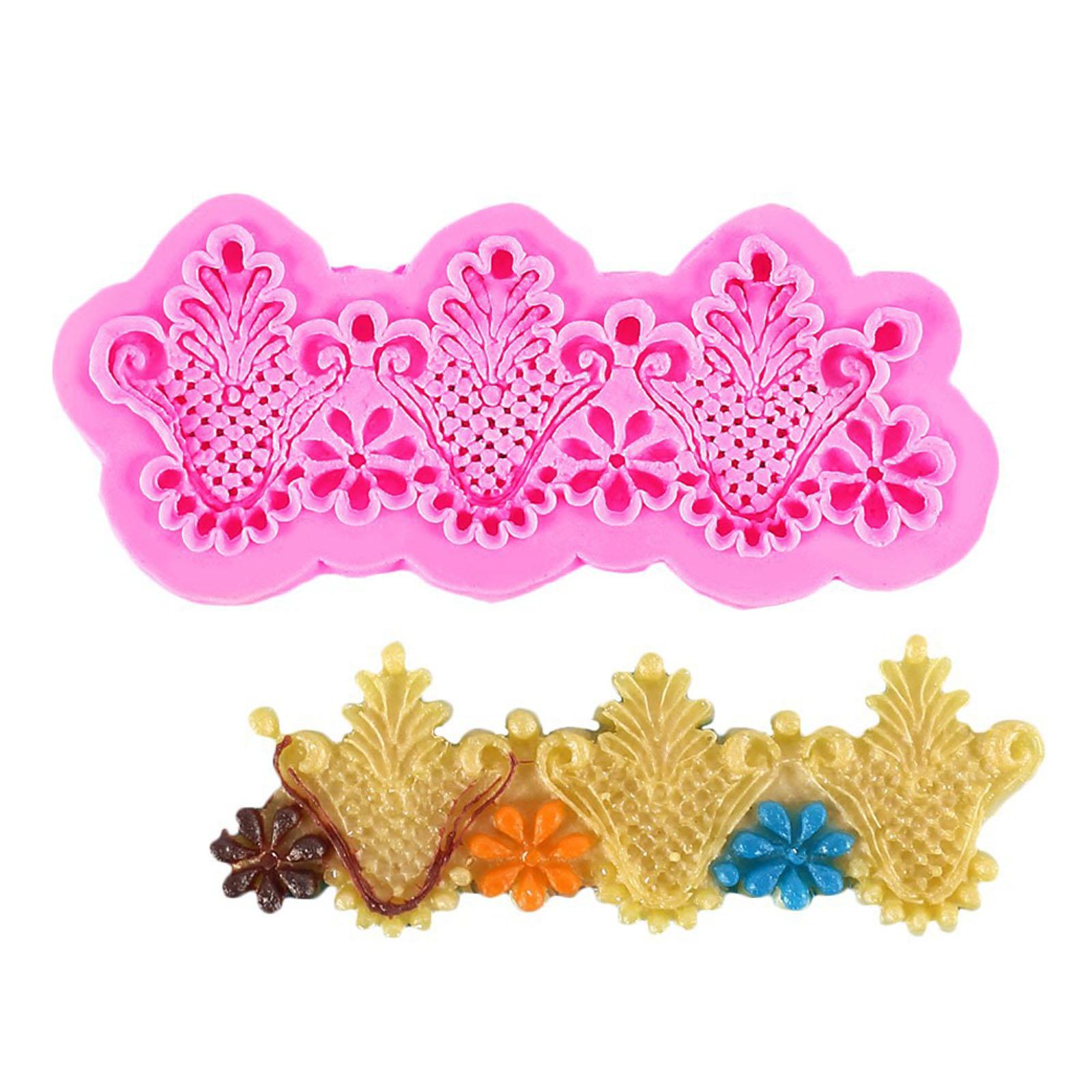 

Силиконовая форма для помадки, рельефные формы для торта, формы для украшения торта, инструменты для выпечки на кухне, 2 цвета на выбор розовый