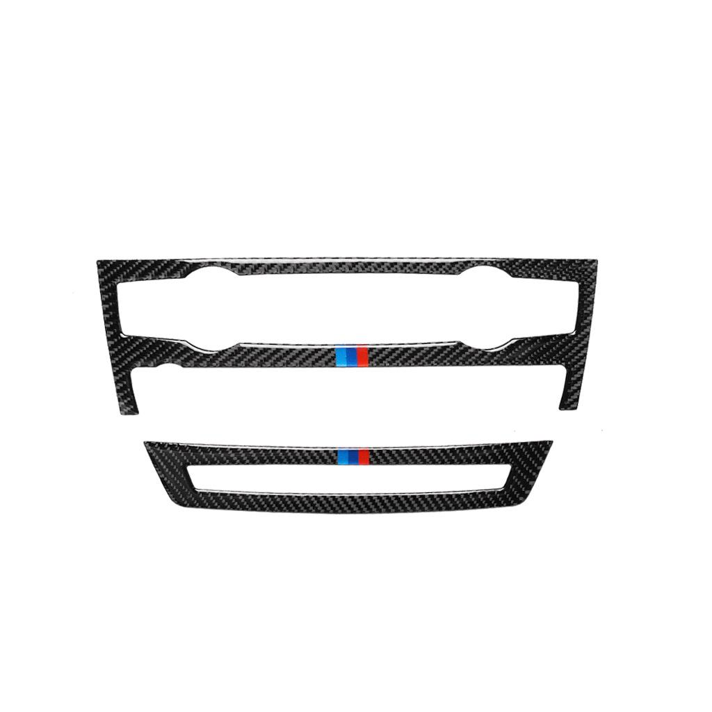 Compatible BMW X5/X6 E70/E71 Carbon Fiber Center Console Air Conditioning CD Panel Interior Modification Kit