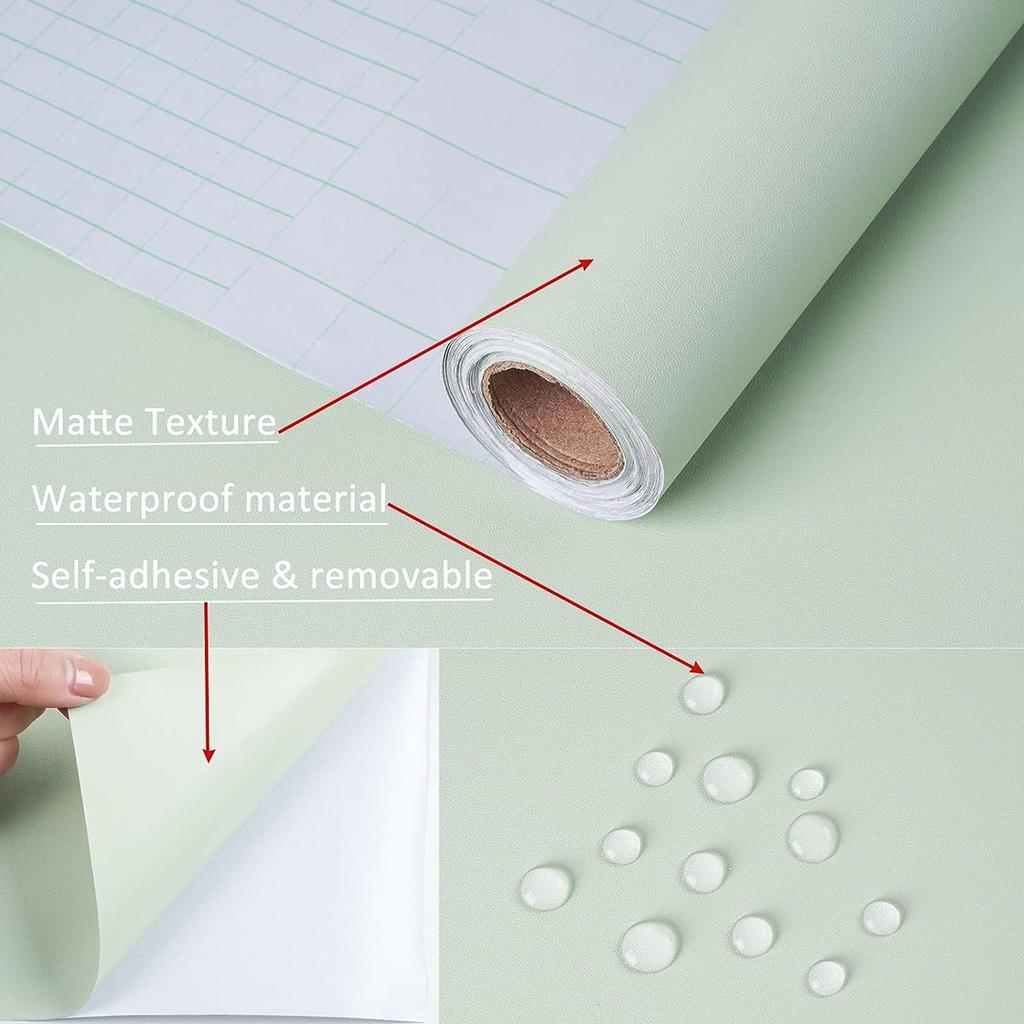 80Cm Wide Solid Color Matte Frosted Contact Paper Vinyl Self Adhesive Water-Repellent Wall Cover For Home Decor Peel And Stick Sticker