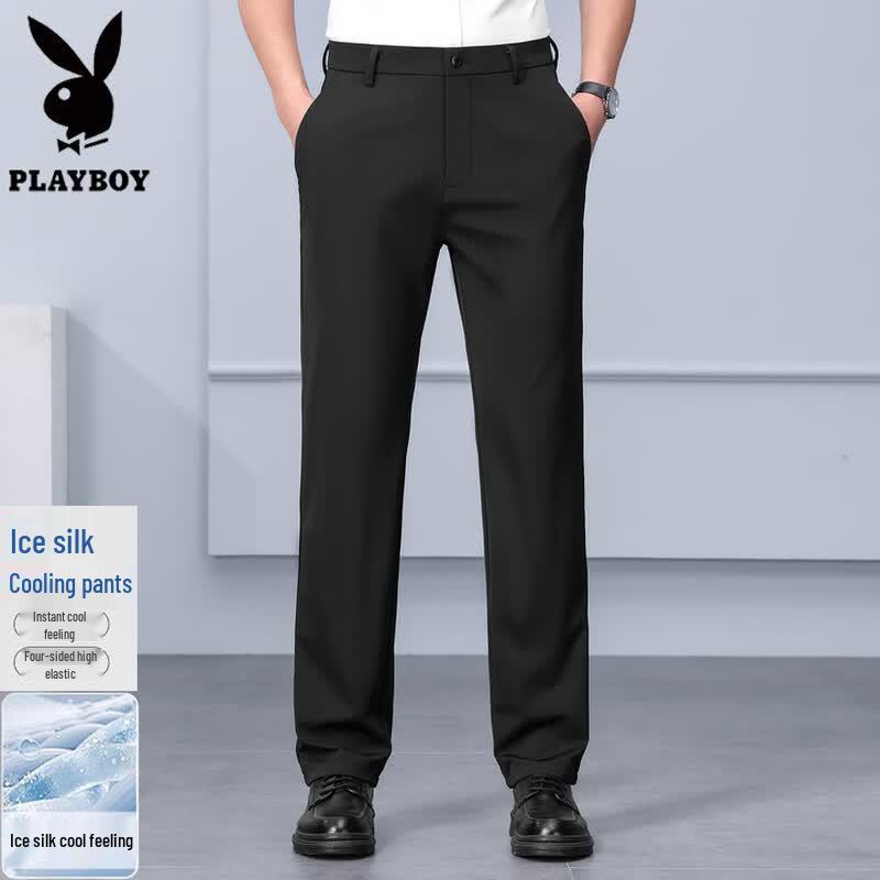 PLAYBOY Men s High-Stretch Straight-Leg Casual Pants 31