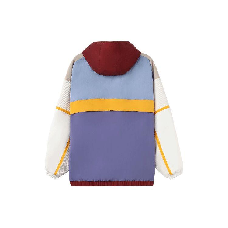 Li Ning CF Wu Xing Series Color Block Splicing Loose Fit Hooded Jacket Men Jackets Sunset-Purple AJDR494-1