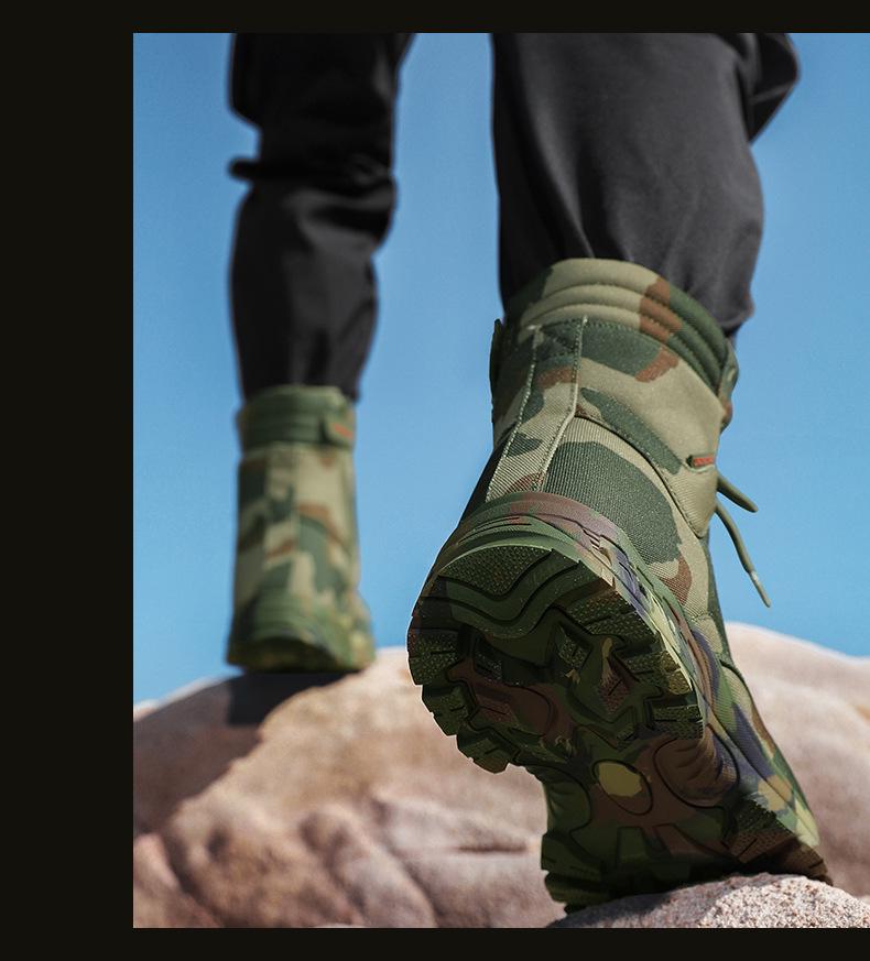 Men's High-Top Camouflage Combat Boots: Non-Slip, Anti-Collision, Wear-Resistant Desert Hiking Boots